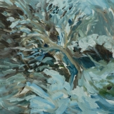 Snow banked up, (January 2013), Oil on board
