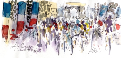 La Course, Champs-Élysées, by Maxine Dodd