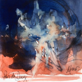 Ballet Art, Pas de Deux, Carmen, Watercolour, pen and ink, by Maxine