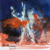 Ballet art, Watercolour and mixed media, 'pas de deux ' by Maxine Dodd