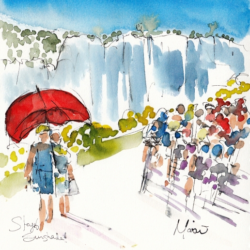 Tour de France, cycling, art, Sunshade! by Maxine Dodd
