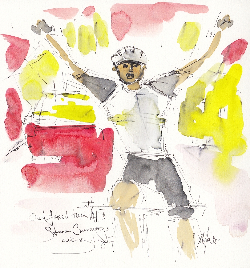 Tour de France, cycling art, Outfoxed them all! Steve Cummings wins Stage 7, Maxine Dodd
