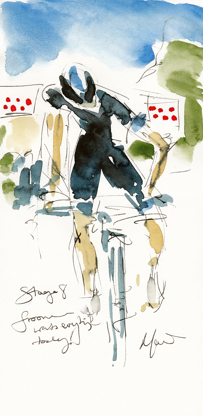 Tour de France, cycling, art, Froome wants everything today! by Maxine Dodd