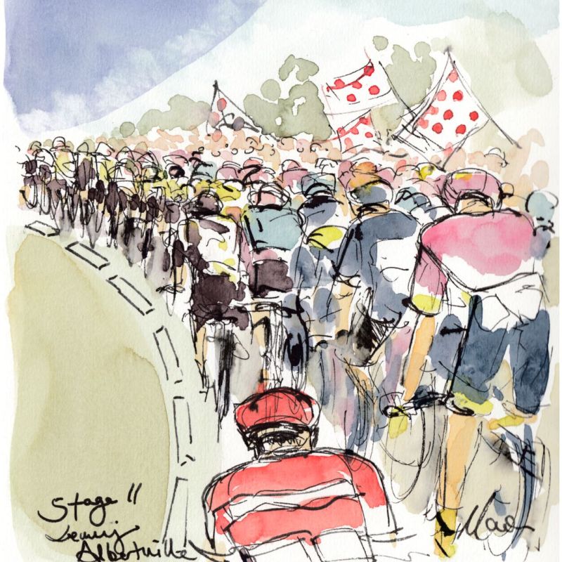 Cycling art, Tour de France, Stage 11, Leaving Albertville
