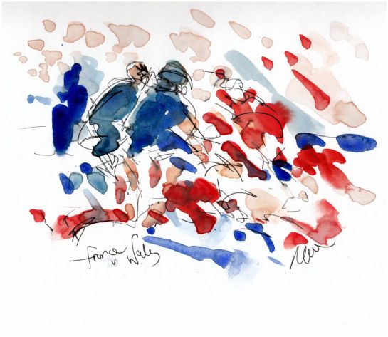 rugby, Six Nations, France v Wales, sketch
