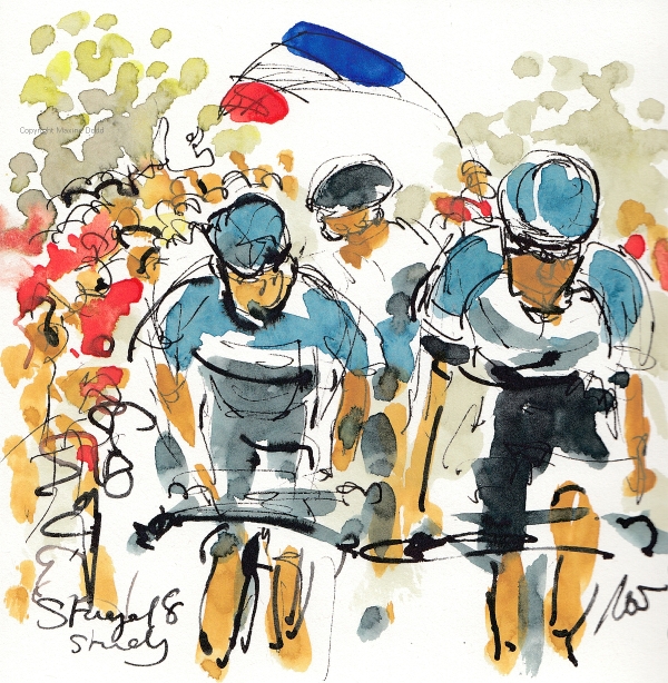 Tour de France 2021 - Stage18 - Little study, Original watercolour painting Maxine Dodd